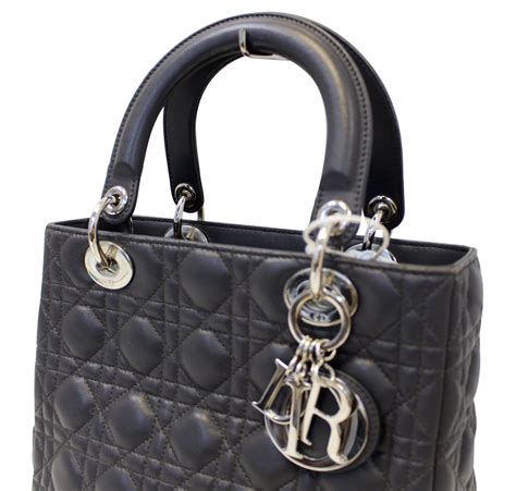 Medium Lady Dior Bag Black Cannage Lambskin 